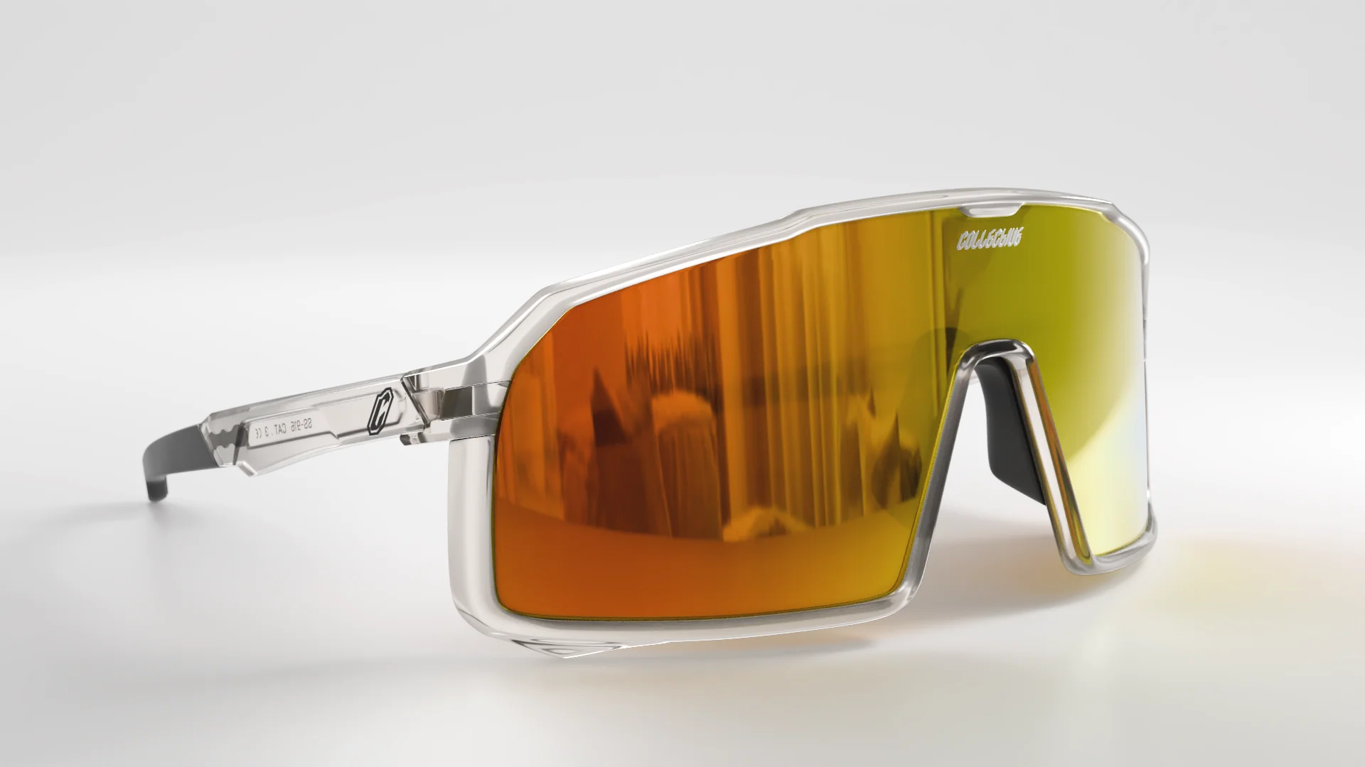 Collective Epsilon Sunglasses - Clear/Orange - Image 2