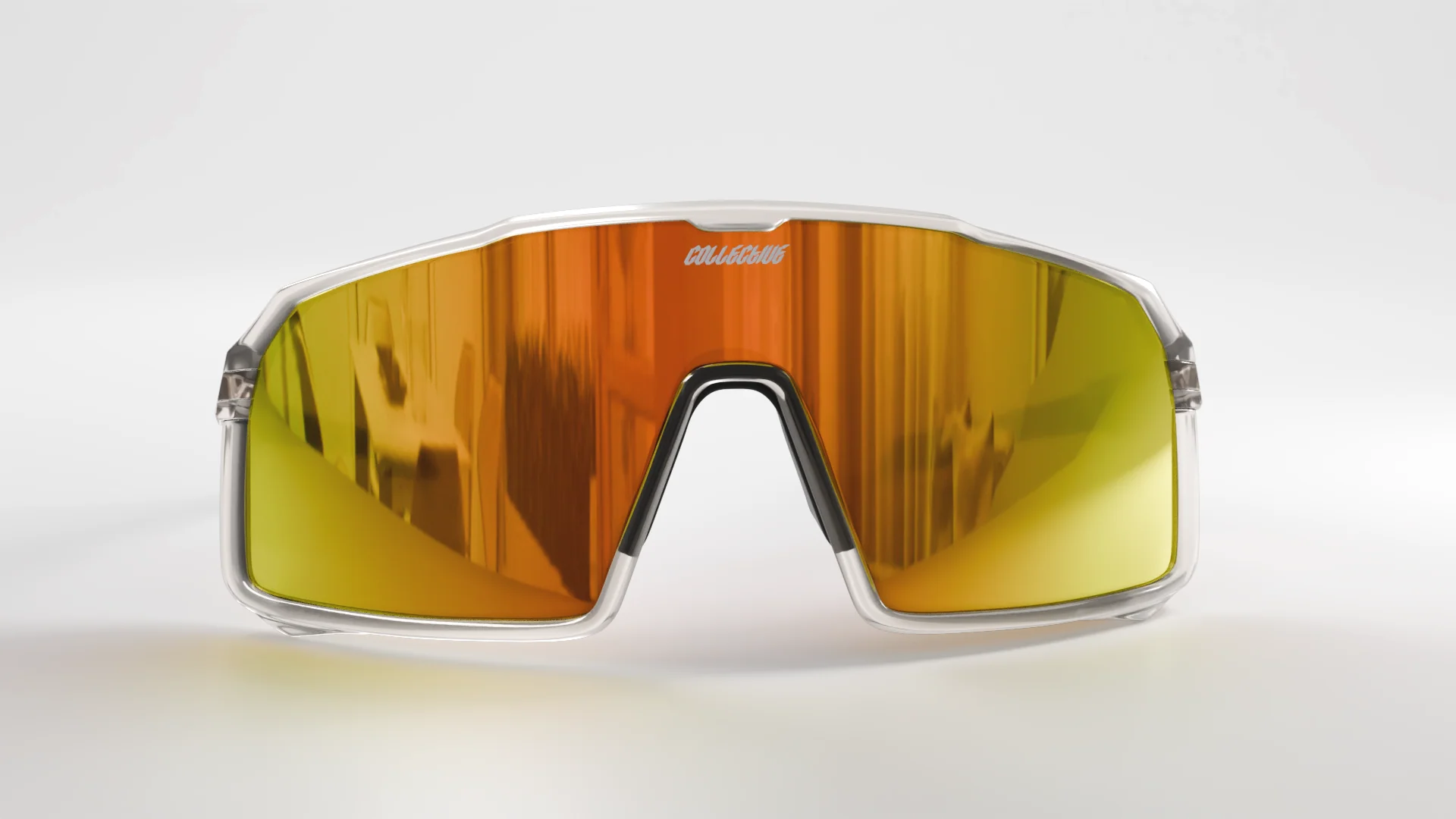 Collective Epsilon Sunglasses - Clear/Orange - Image 3