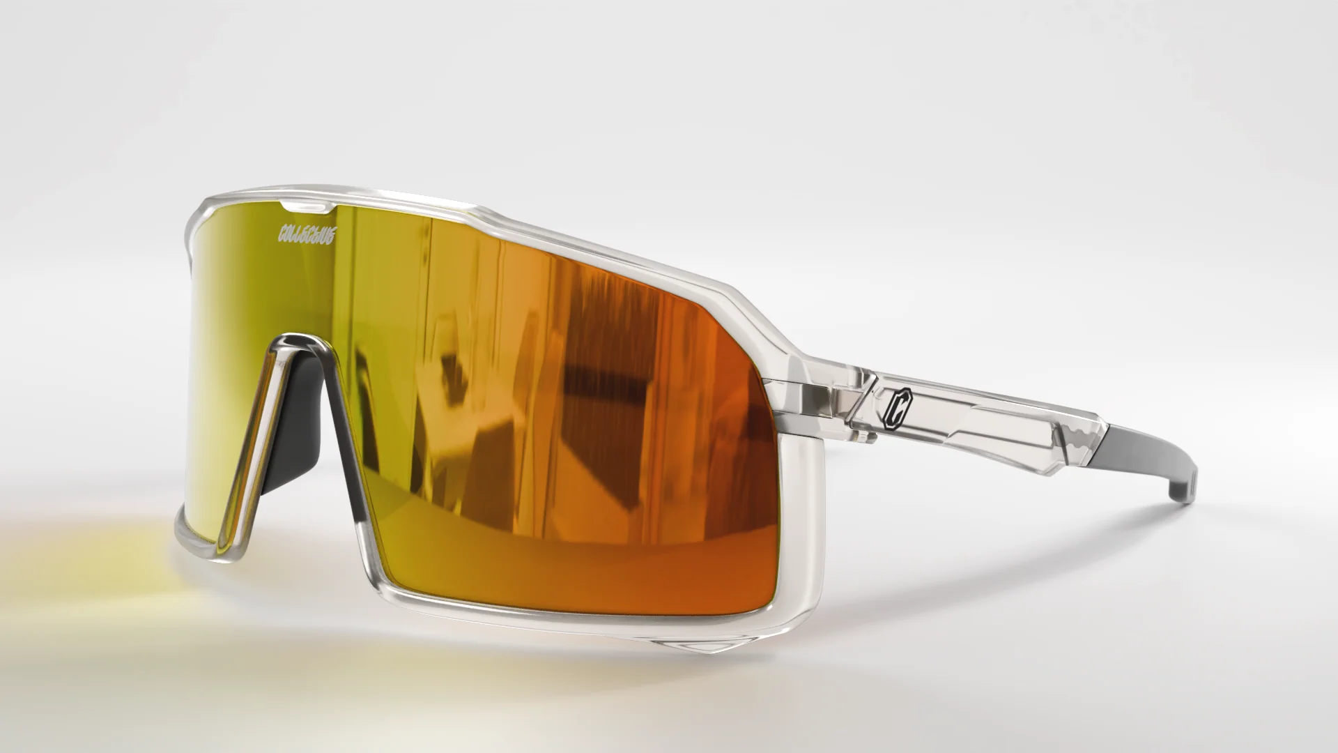 Collective Epsilon Sunglasses - Clear/Orange - Image 4